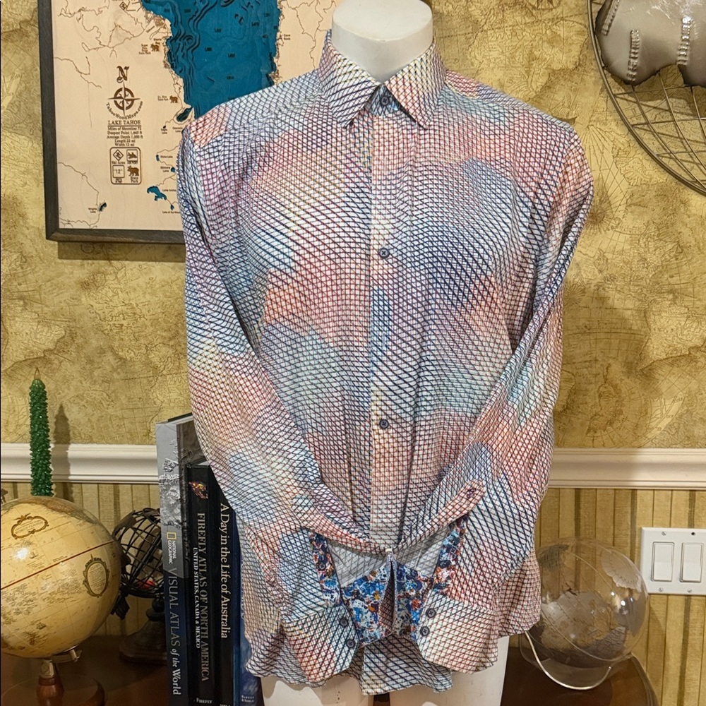 Robert Graham Men’s Multicolor Patterned Button Down Shirt. 2XL Classic Fit - Picture 2 of 11
